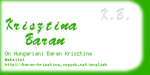 krisztina baran business card